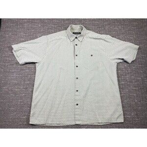 Men’s Xl Axis Golf Collections Green Checkered Plaid Short Sleeve Shirt Button